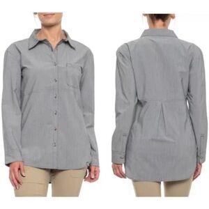 The North Face Women’s Gray Stevie Woven Button Down Shirt Size Medium